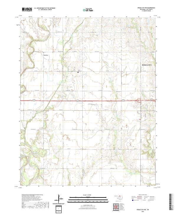 Ponca City NW topographic map thumbnail