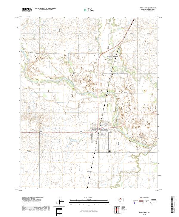Pond Creek topographic map thumbnail
