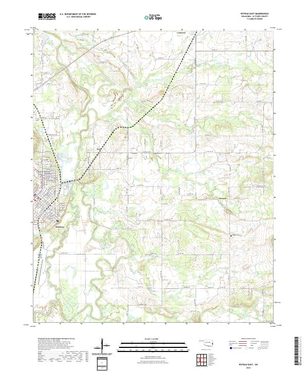 Poteau East topographic map thumbnail