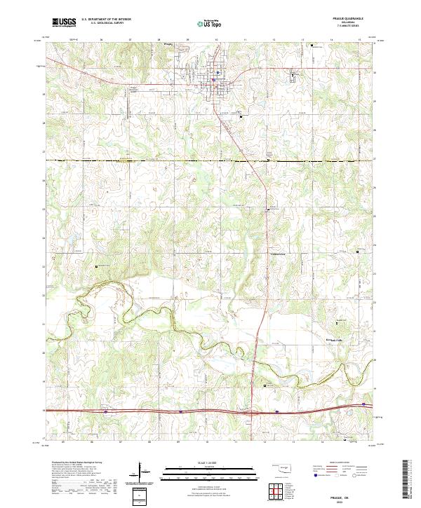 Prague topographic map thumbnail