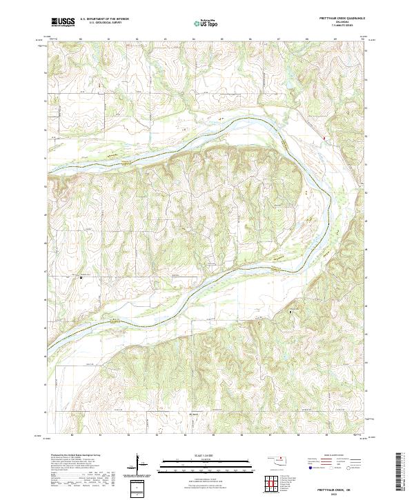 Prettyhair Creek topographic map thumbnail