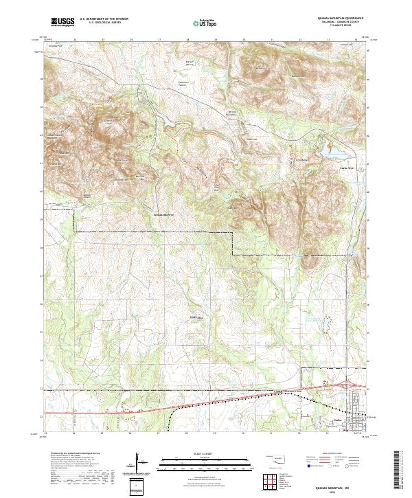 Quanah Mountain topographic map thumbnail
