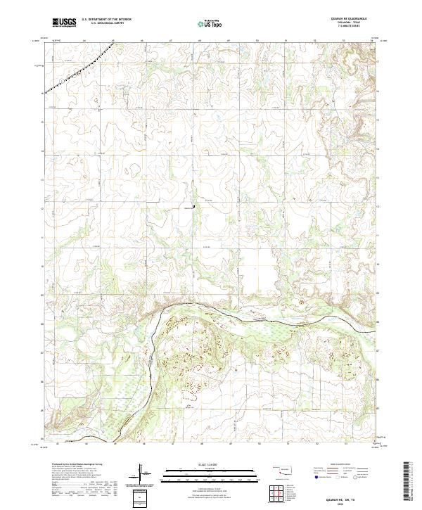 Quanah NE topographic map thumbnail