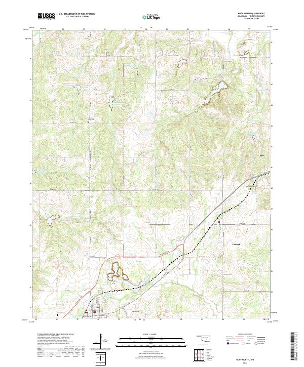 Roff North topographic map thumbnail