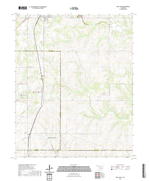 Roff South topographic map thumbnail