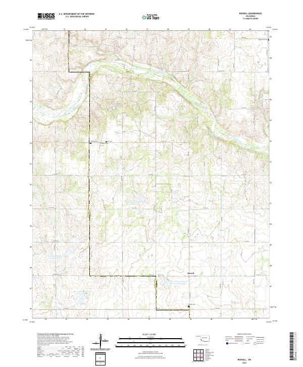 Russell topographic map thumbnail