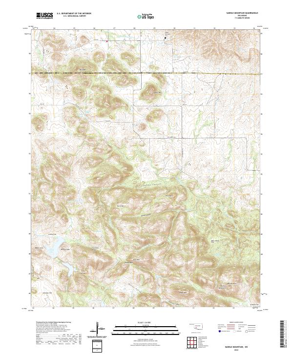 Saddle Mountain topographic map thumbnail