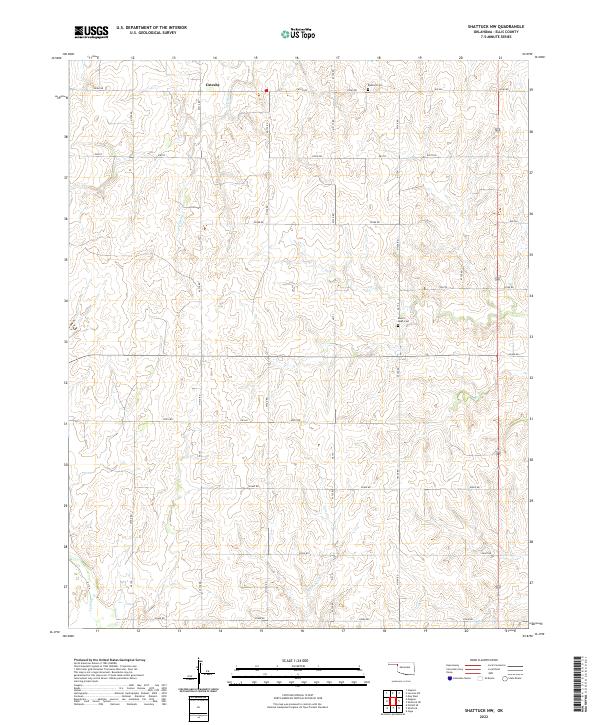 Shattuck NW topographic map thumbnail