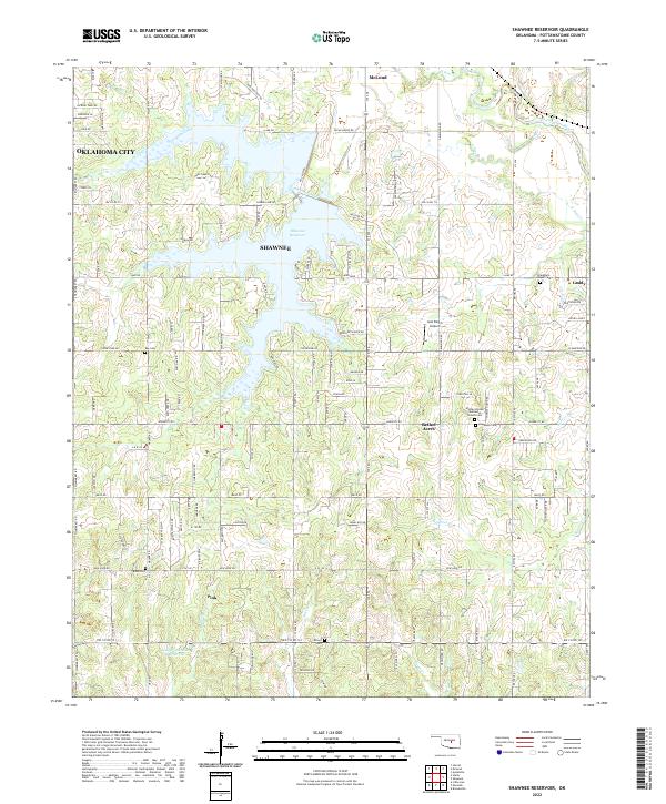 Shawnee Reservoir topographic map thumbnail