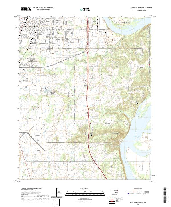 Southeast Muskogee topographic map thumbnail