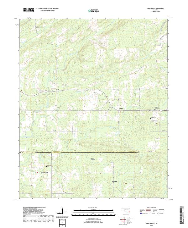 Spencerville 2022 topographic map thumbnail