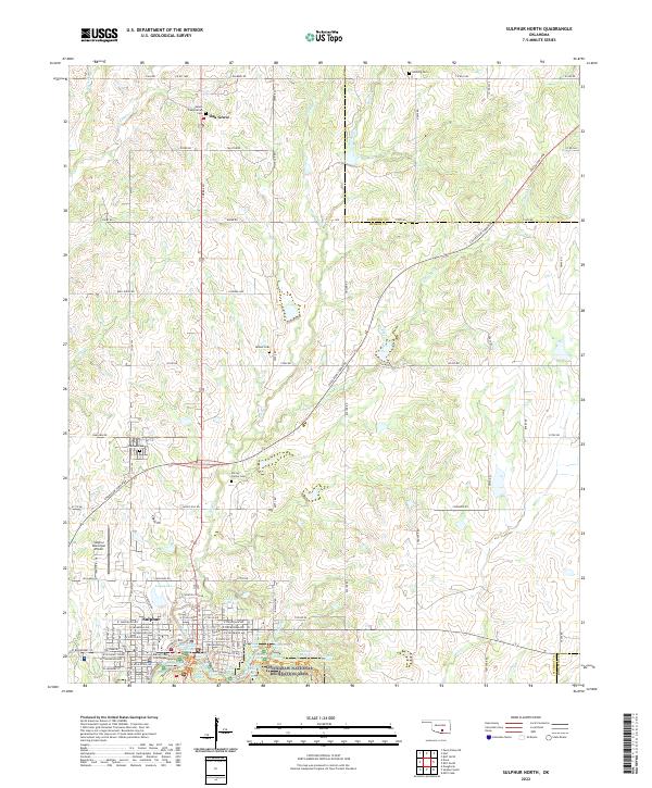 Sulphur North topographic map thumbnail