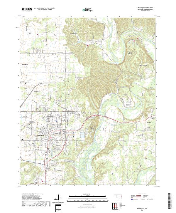 Tahlequah 2022 topographic map thumbnail