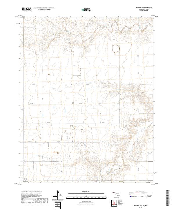 Texhoma SW topographic map thumbnail