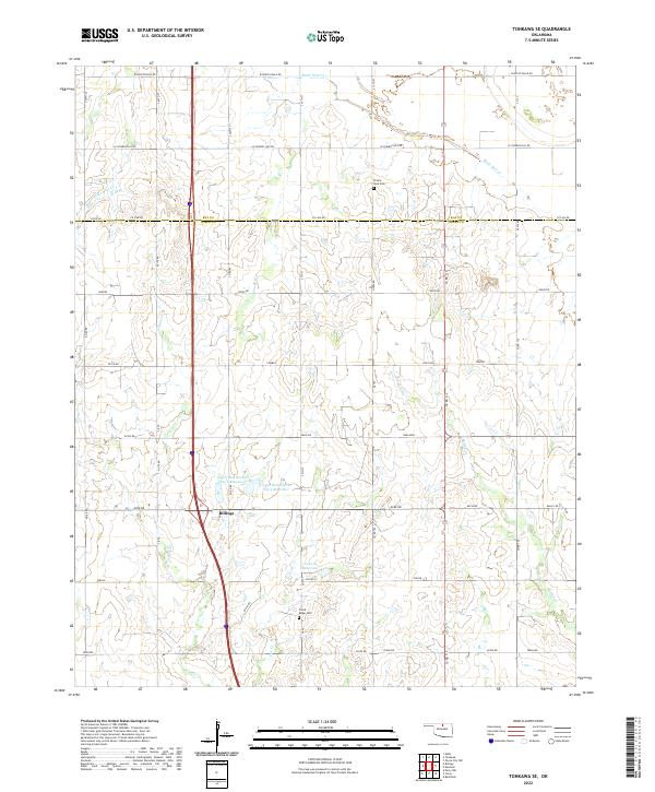 Tonkawa SE topographic map thumbnail