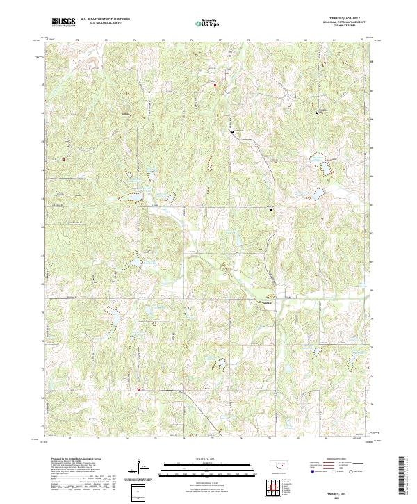 Tribbey 2022 topographic map thumbnail