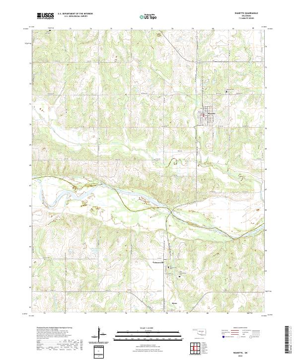 Wanette 2022 topographic map thumbnail