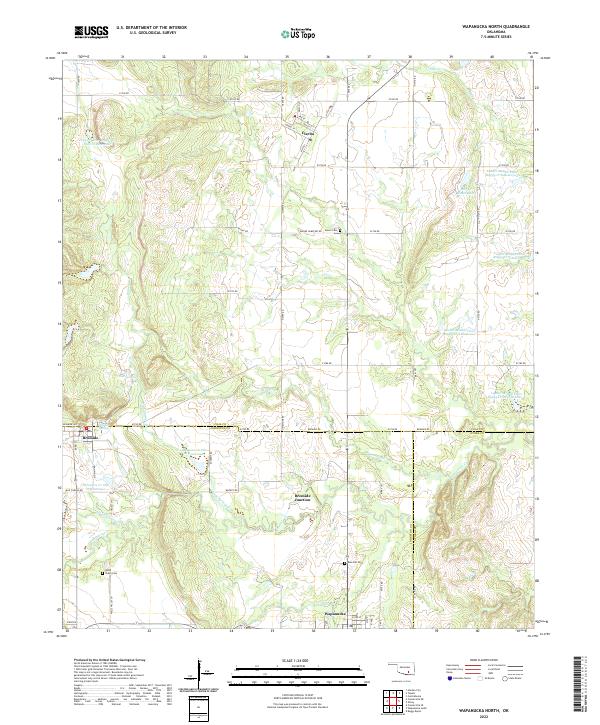 Wapanucka North topographic map thumbnail