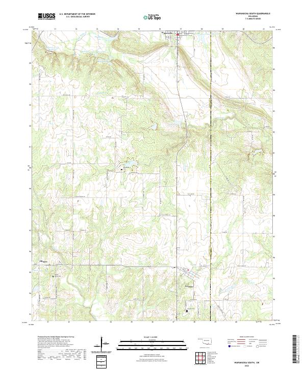 Wapanucka South topographic map thumbnail