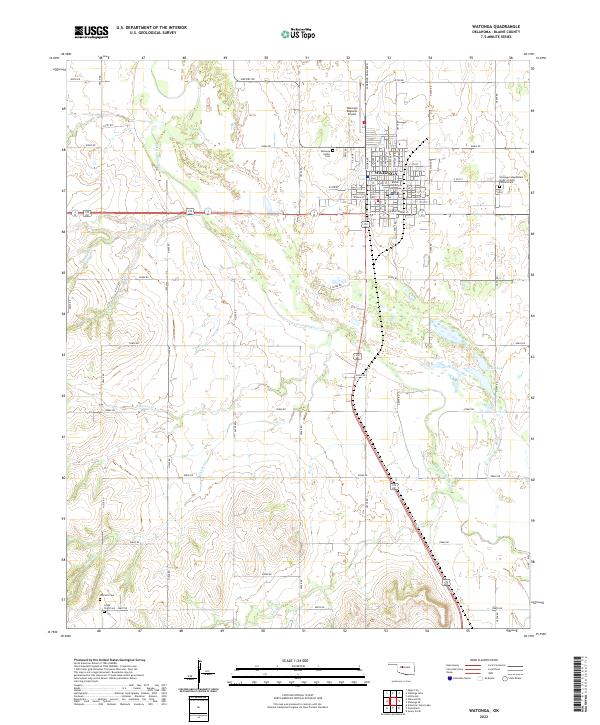 Watonga 2022 topographic map thumbnail