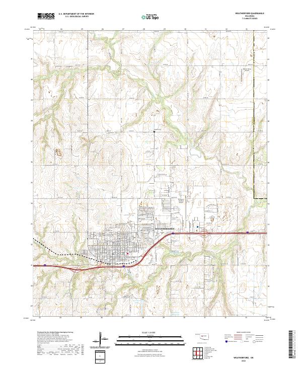 Weatherford topographic map thumbnail