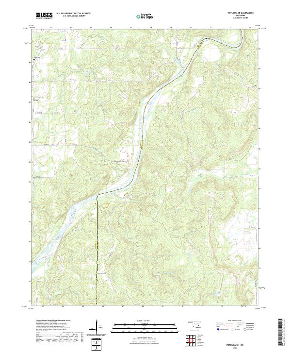 Wetumka SE topographic map thumbnail