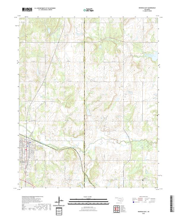 Wewoka East topographic map thumbnail