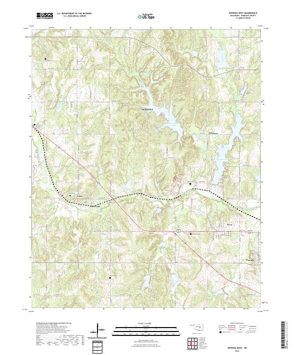 Wewoka West topographic map thumbnail