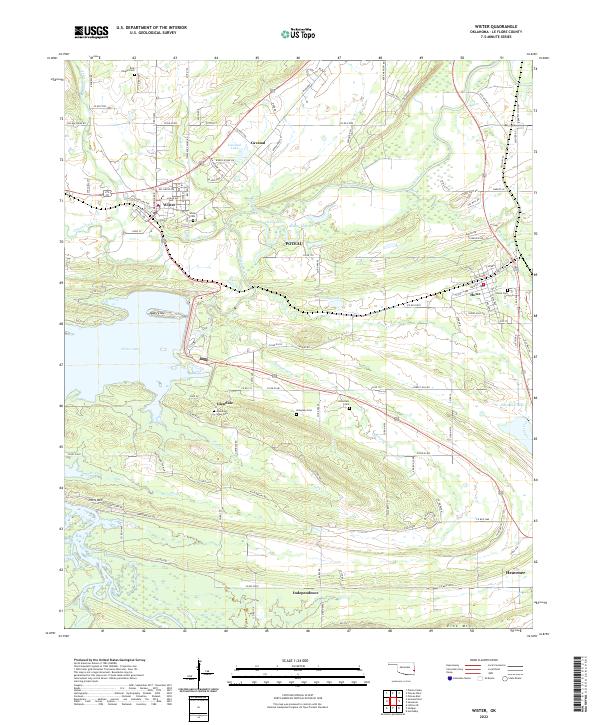 Wister topographic map thumbnail
