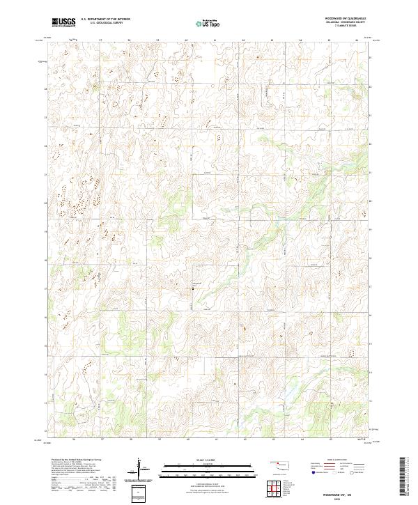 Woodward SW topographic map thumbnail
