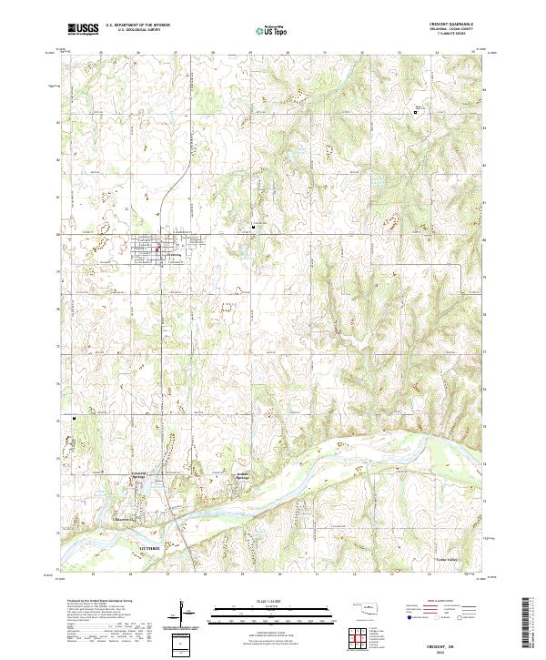 Crescent topographic map thumbnail