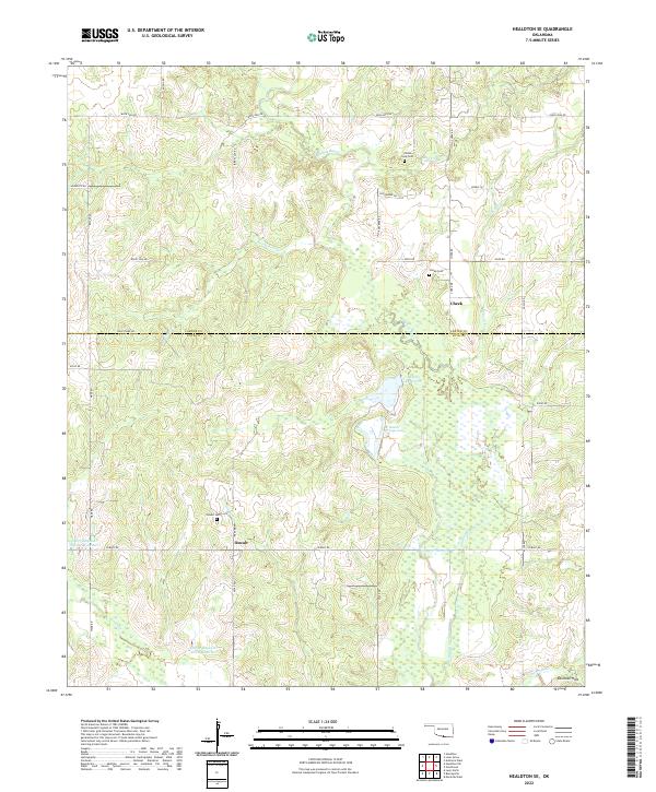 Healdton SE topographic map thumbnail