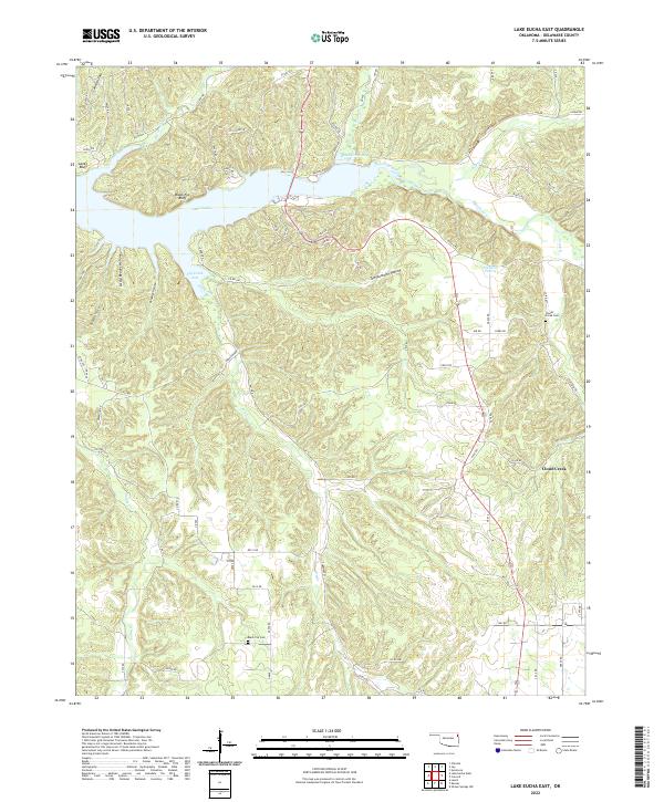 Lake Eucha East topographic map thumbnail