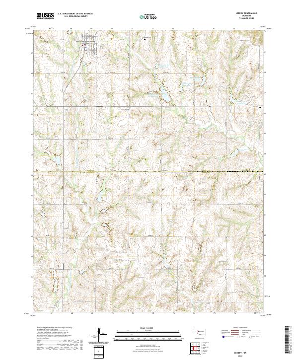 Leedey topographic map thumbnail