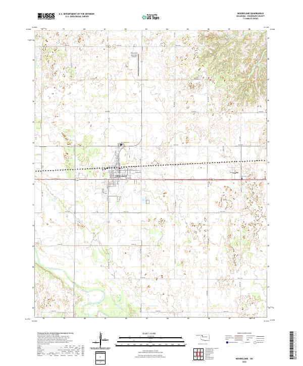 Mooreland topographic map thumbnail