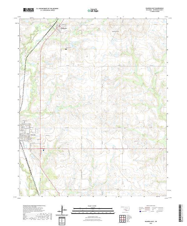 Waurika East topographic map thumbnail