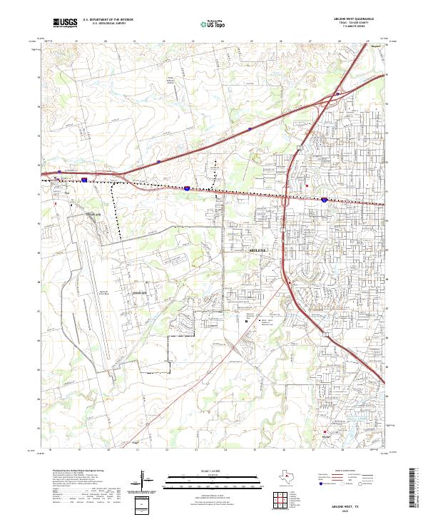Abilene West topographic map thumbnail