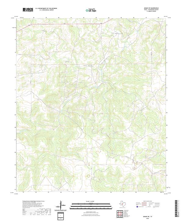 Adams SW topographic map thumbnail