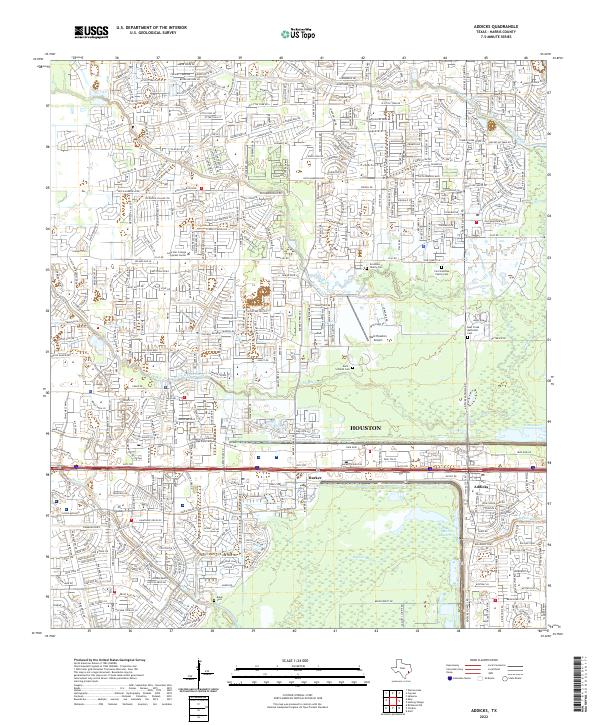Addicks topographic map thumbnail