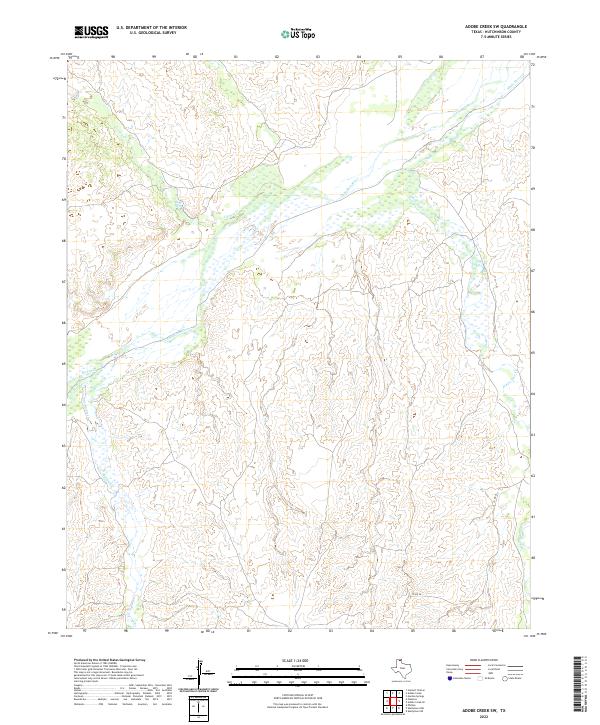 Adobe Creek SW topographic map thumbnail
