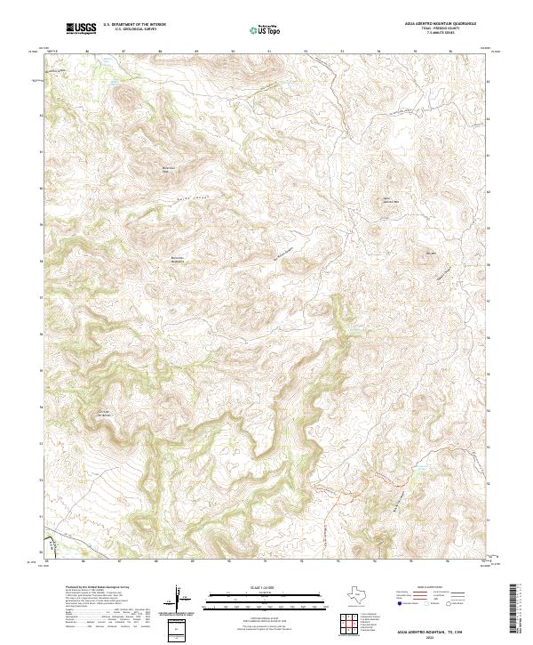 Agua Adentro Mountain topographic map thumbnail