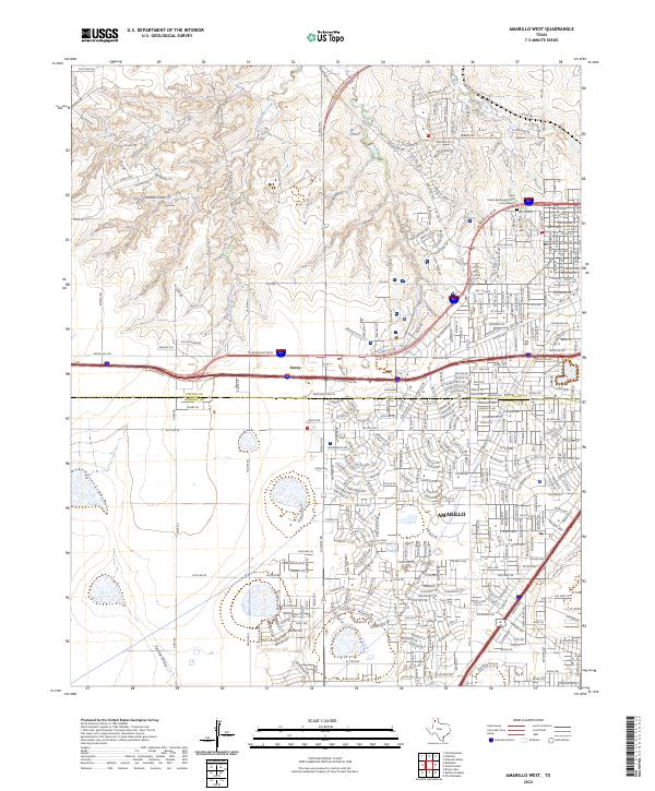 Amarillo West topographic map thumbnail