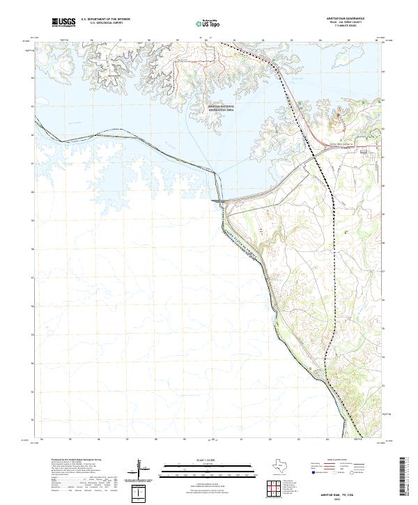 Amistad Dam topographic map thumbnail