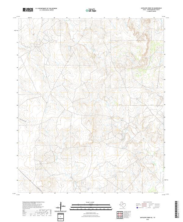 Antelope Creek SE topographic map thumbnail