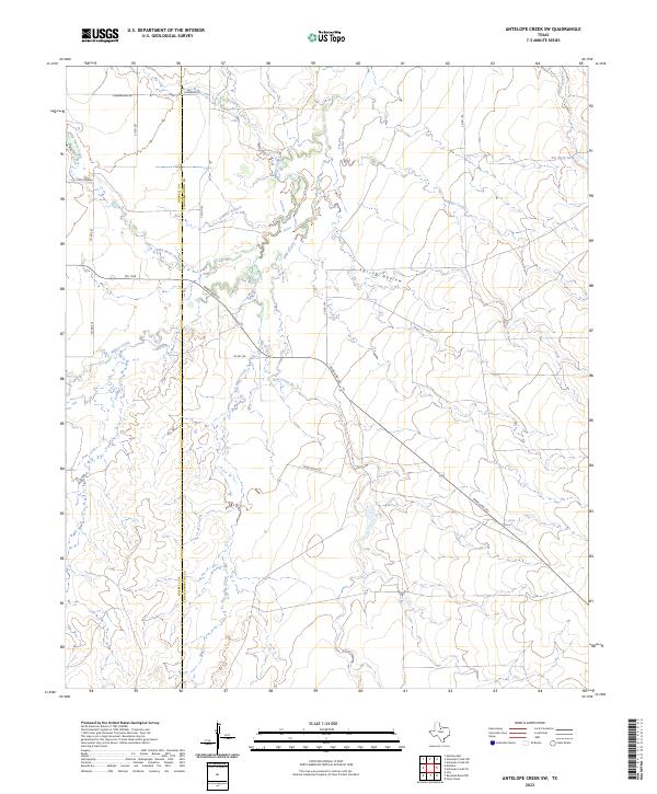 Antelope Creek SW topographic map thumbnail