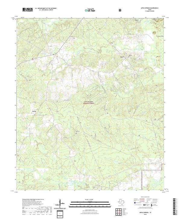 Apple Springs topographic map thumbnail