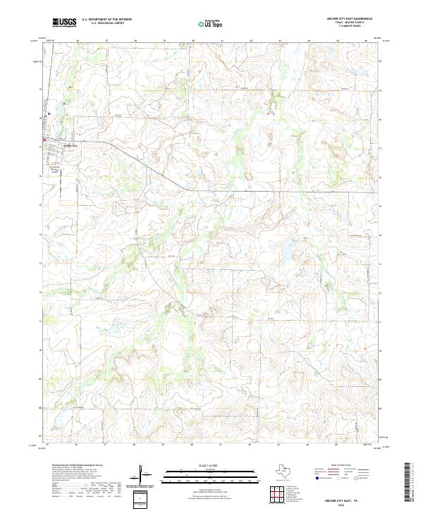 Archer City East topographic map thumbnail
