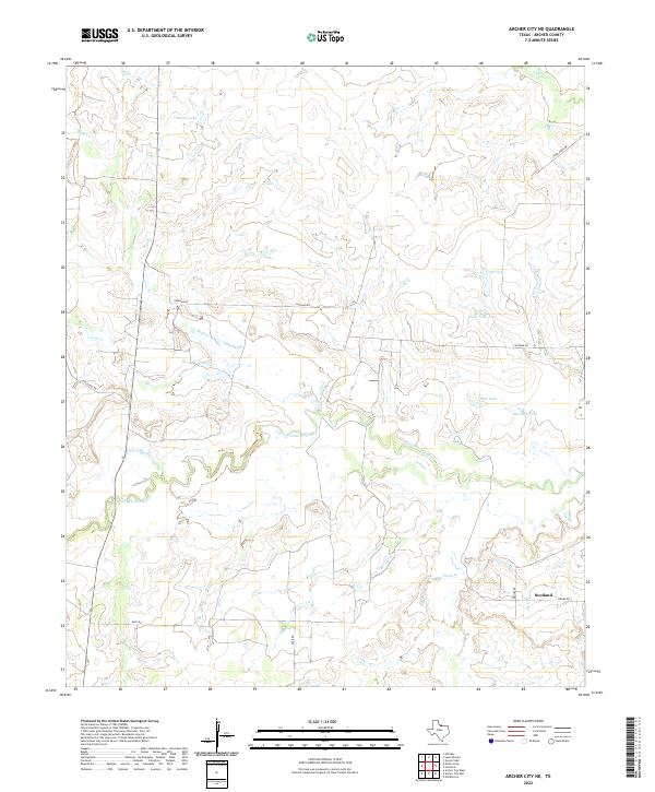 Archer City NE topographic map thumbnail