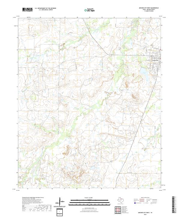 Archer City West topographic map thumbnail
