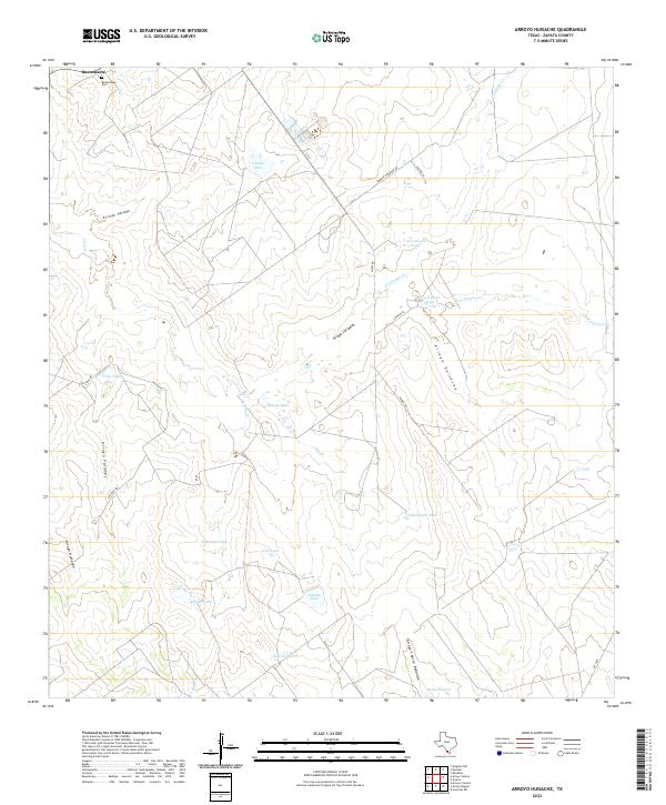 Arroyo Huisache topographic map thumbnail